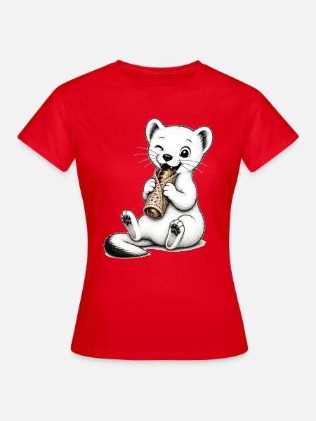 L-Hermelin-Wurstpatty - Frauen T-Shirt - Rot