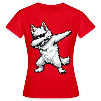 Tabbing de Berger Blanc Suisse - T-shirt Femme - rouge - Devant - AI Model Female 172 dark (172cm)