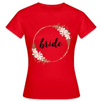 Anneau de fleurs en or avec des fleurs - T-shirt Femme - rouge - Devant - AI Model Female 172 dark (172cm)
