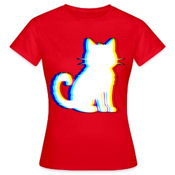 EDM Cat - Electronic Dance Music - Women's T-Shirt - red - Front - AI Model Female 172 dark (172cm)