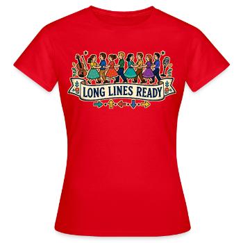 LONG LINES READY - Women's T-Shirt - red - Front - AI Model Female 172 dark (172cm)