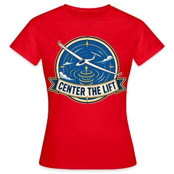 CENTREZ LE REMONTE-CHARGE - T-shirt Femme - rouge - Devant - AI Model Female 172 dark (172cm)