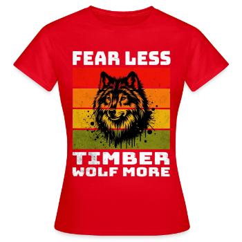 Timber Wolf Grey Wolf - Women's T-Shirt - red - Front - AI Model Female 172 dark (172cm)