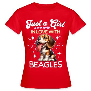 Beagle Girl - Women's T-Shirt - red - Front - AI Model Female 172 dark (172cm)