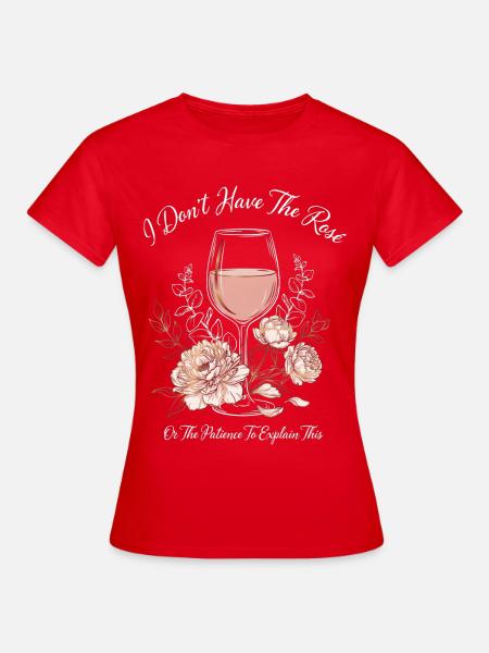 Weinglas Blumen-Teaser - Frauen T-Shirt - Rot