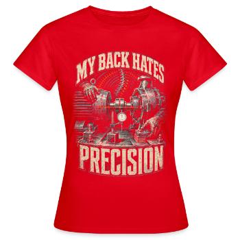 Industrial Mechanic Machine Assembler - Women's T-Shirt - red - Front - AI Model Female 172 dark (172cm)