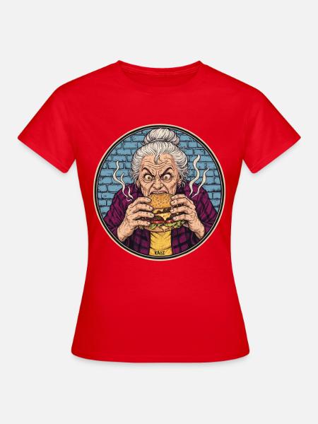 Granny Grub Burger-Ikone - Frauen T-Shirt - Rot
