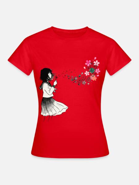 Mahjong Mädchen Japanisches Design - Frauen T-Shirt - Rot