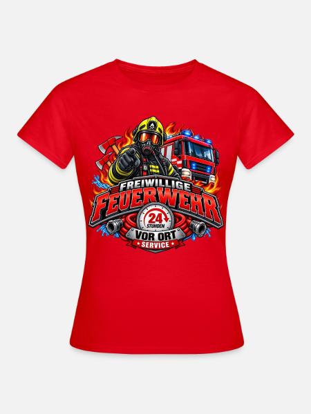 Vor Ort Feuerwehr - Frauen T-Shirt - Rot