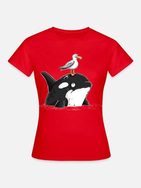 Orca_Mowe - Frauen T-Shirt - Rot