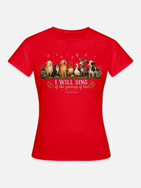 Psalm 89 Bauernhoftiere - Frauen T-Shirt - Rot