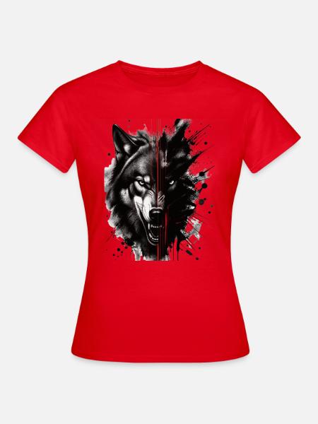 Wolf - Frauen T-Shirt - Rot