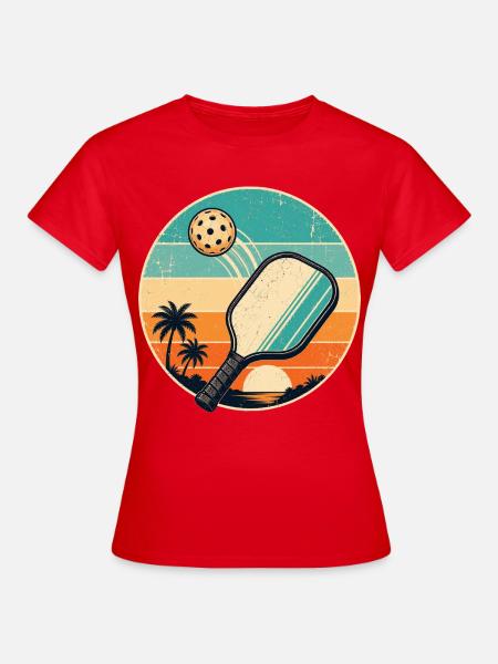 Retro Strand Paddel Sticker - Frauen T-Shirt - Rot