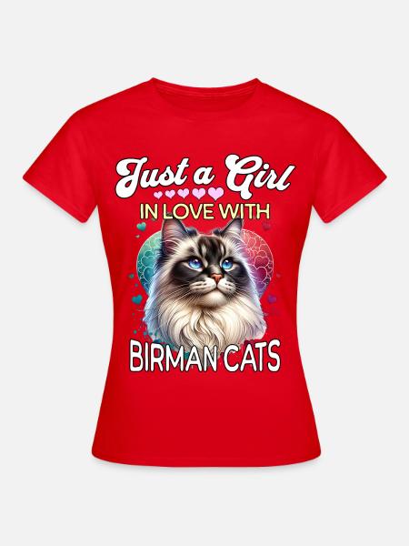 Birma Katze Mädchen - Frauen T-Shirt - Rot