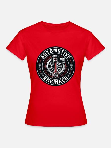 Kfz-Ingenieur-Turbo-Kolben-Abzeichen-Geschenk - Frauen T-Shirt - Rot