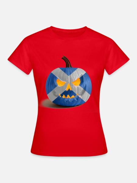 Blauer Saltire-Kürbis - Frauen T-Shirt - Rot
