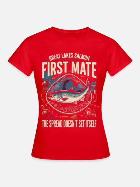 Great Lakes First Mate Salmon - Frauen T-Shirt - Rot