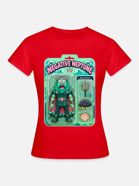 Negative Neptun-Actionfigur - Frauen T-Shirt - Rot