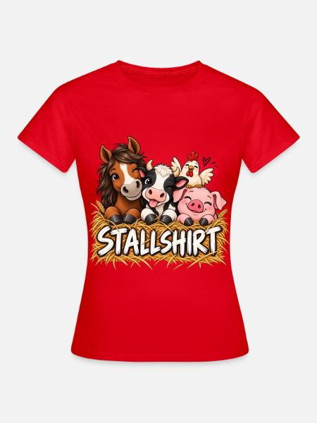 Bauernhof Tiere Landleben Stall Landwirtschaft - Frauen T-Shirt - Rot