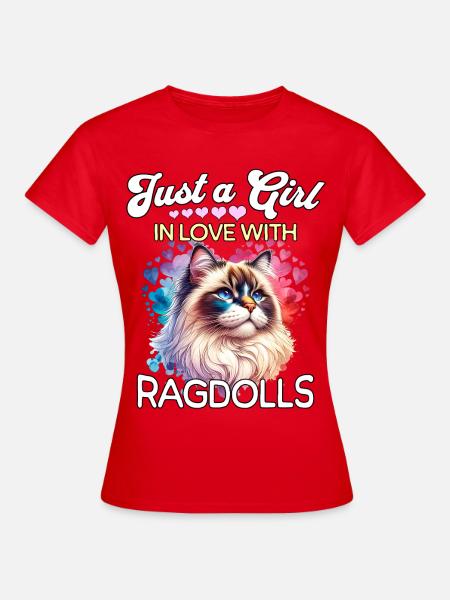 Ragdoll Katze Mädchen - Frauen T-Shirt - Rot