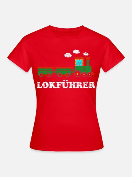 Lokführer Jungen Lokomotive - Frauen T-Shirt - Rot