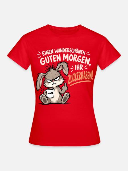 Morgenmuffel Hase - Frauen T-Shirt - Rot