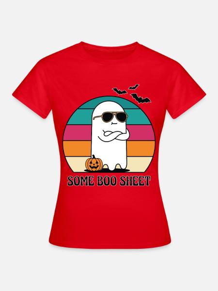 Buh, Laken, Geist, Sonnenuntergang - Frauen T-Shirt - Rot