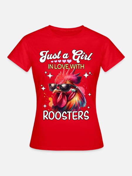 Hahn Mädchen Rooster - Frauen T-Shirt - Rot