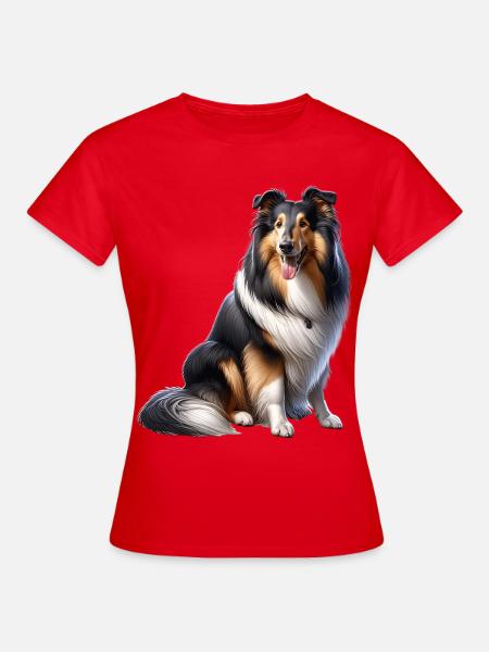 Langhaar Collie Collie - Frauen T-Shirt - Rot