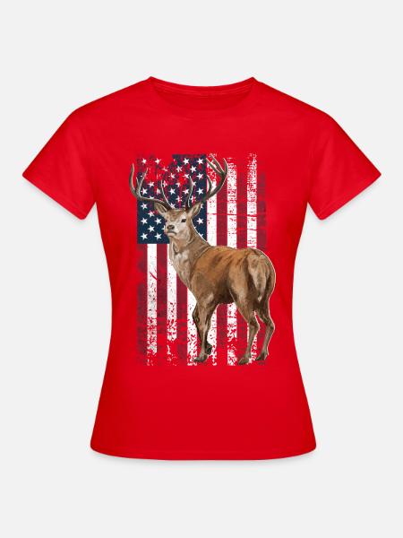 White-Tailed Deer US Weisswedelhirsch - Frauen T-Shirt - Rot