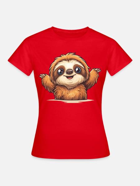 Flausch Sloth - Frauen T-Shirt - Rot