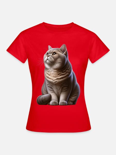 Britisch Kurzhaar Katze - Frauen T-Shirt - Rot