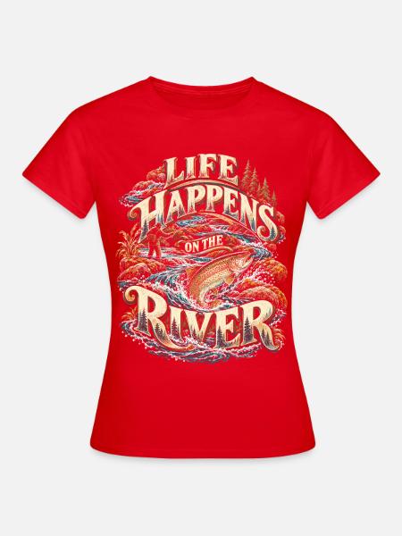 Fliegenfischen Fliegenangler - Frauen T-Shirt - Rot