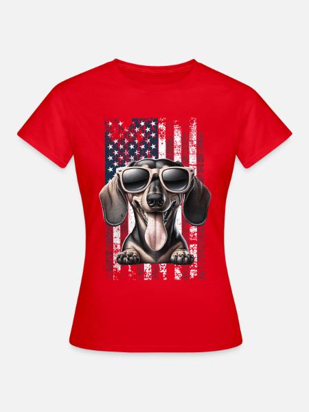Dachshund US Dackel - Frauen T-Shirt - Rot