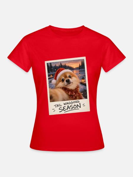 Tail Wagging Season Zwergspitz Selfie - Frauen T-Shirt - Rot