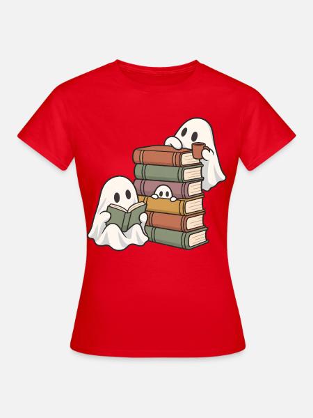 Büchergeister - Frauen T-Shirt - Rot