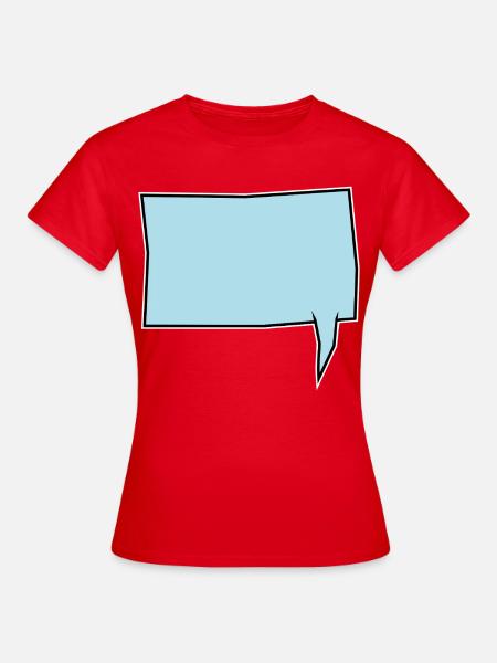 Eckige Sprechblase in Turkis - Frauen T-Shirt - Rot