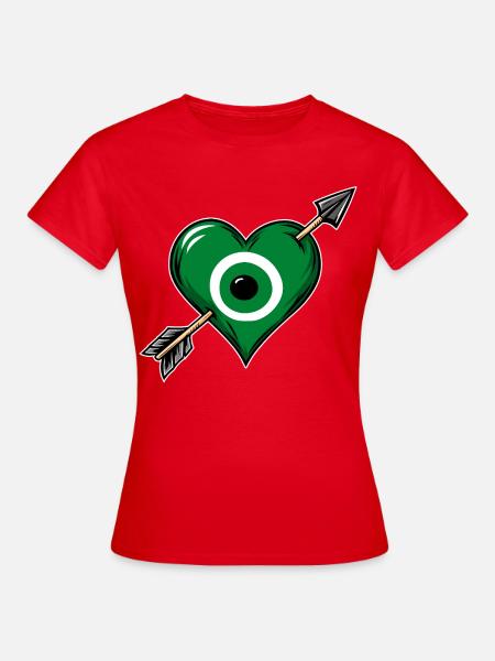 Nazarherz mit Pfeil Grün - Frauen T-Shirt - Rot
