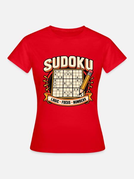 Sudoku-Logikzahlen - Frauen T-Shirt - Rot