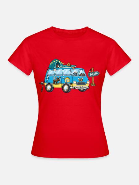 Schweden Camper Wohnmobil - Frauen T-Shirt - Rot