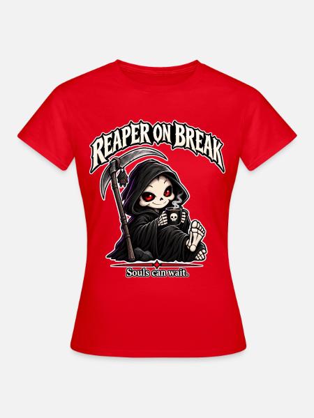 Sensenmann in Pause – Lustiger Sensenmann-Kaffee - Frauen T-Shirt - Rot