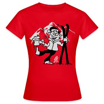 Apres-ski - T-shirt Femme - rouge - Devant - AI Model Female 172 dark (172cm)