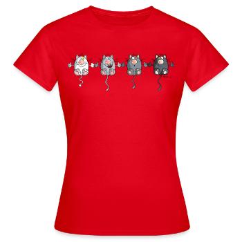 Mignon Chats - T-shirt Femme - rouge - Devant - AI Model Female 172 dark (172cm)