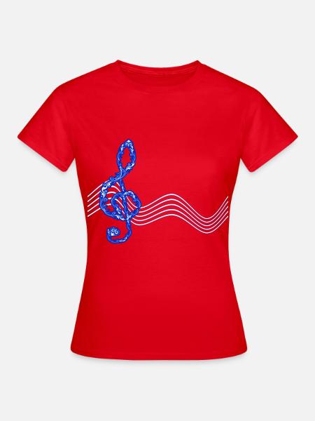 Notenschlüssel Musik - Frauen T-Shirt - Rot