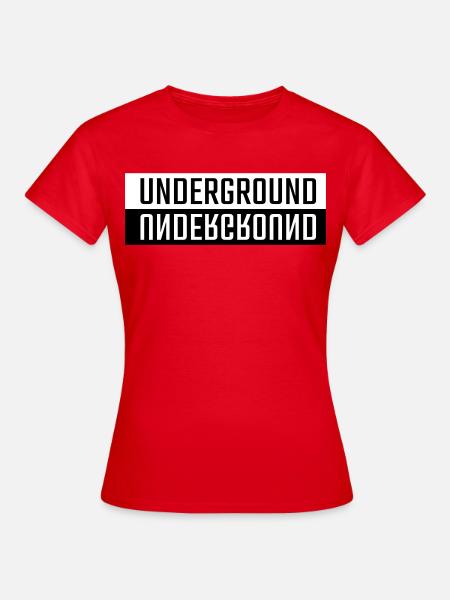 Untergrund Doppelschrift - Frauen T-Shirt - Rot