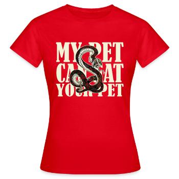 Snake-Mon animal de compagnie peut manger votre animal de compagnie - T-shirt Femme - rouge - Devant - AI Model Female 172 dark (172cm)