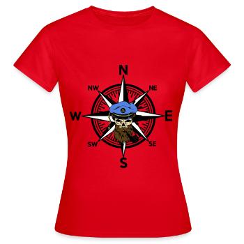 Maritime Ahoi Capitaine Maritime - T-shirt Femme - rouge - Devant - AI Model Female 172 dark (172cm)