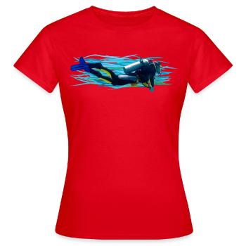 Diver - Frauen T-Shirt - Rot - Vorne - AI Model Female 172 dark (172cm)