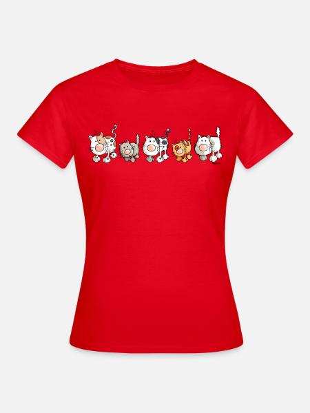 Grappige Katten - Kat - Vrouwen T-shirt - rood