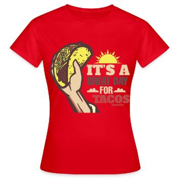 C’est un grand jour pour les tacos - T-shirt Femme - rouge - Devant - AI Model Female 172 dark (172cm)